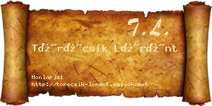 Töröcsik Lóránt névjegykártya