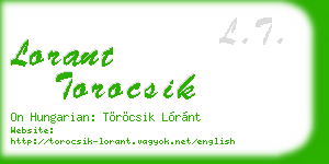 lorant torocsik business card